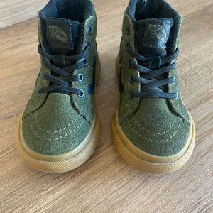 Vans Kids High-Top Sneakers in Olive Green